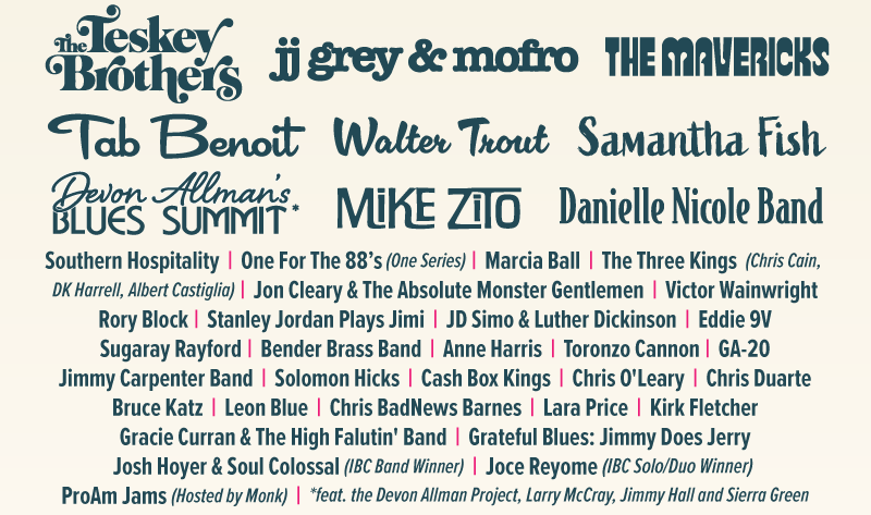 Big Blues Bender Lineup