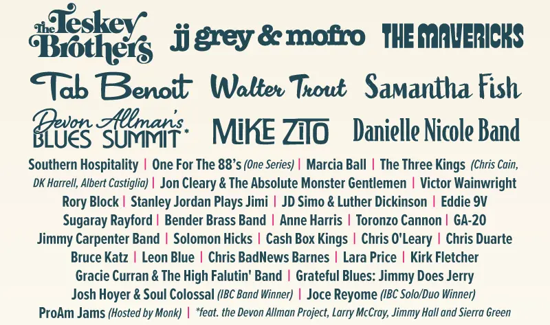 Big Blues Bender Lineup