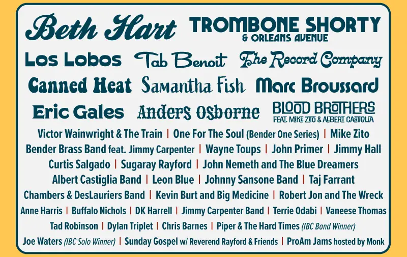 Big Blues Bender Lineup