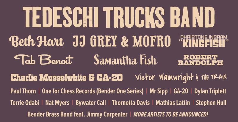 Big Blues Bender Lineup