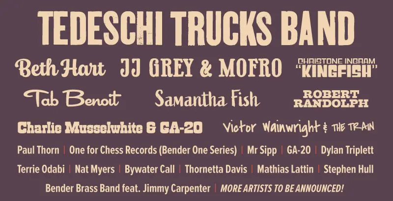 Big Blues Bender Lineup