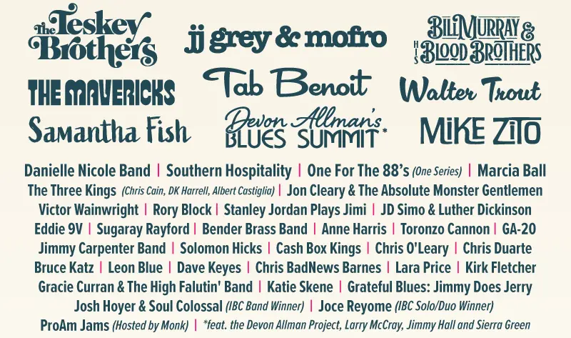 Big Blues Bender Lineup