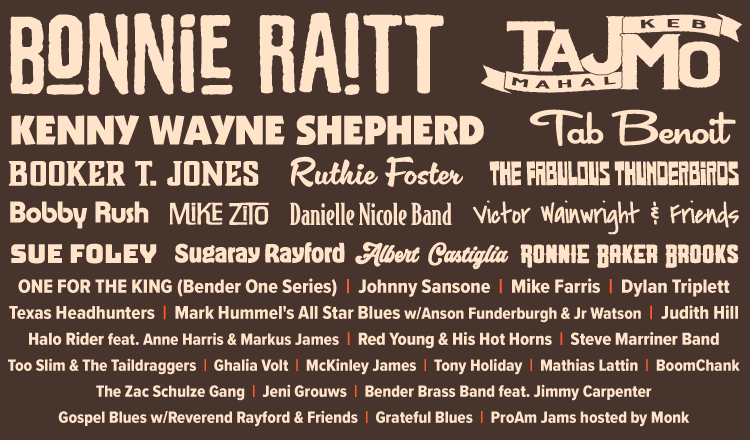 Big Blues Bender Lineup