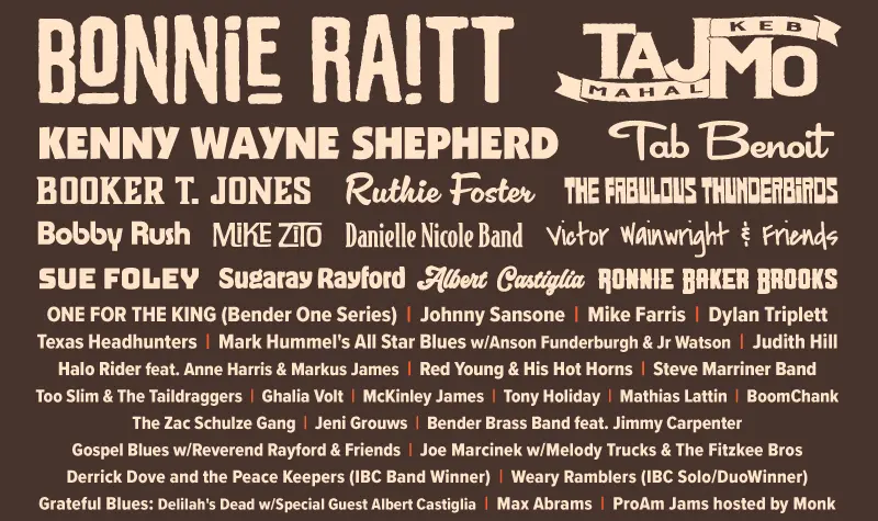 Big Blues Bender Lineup